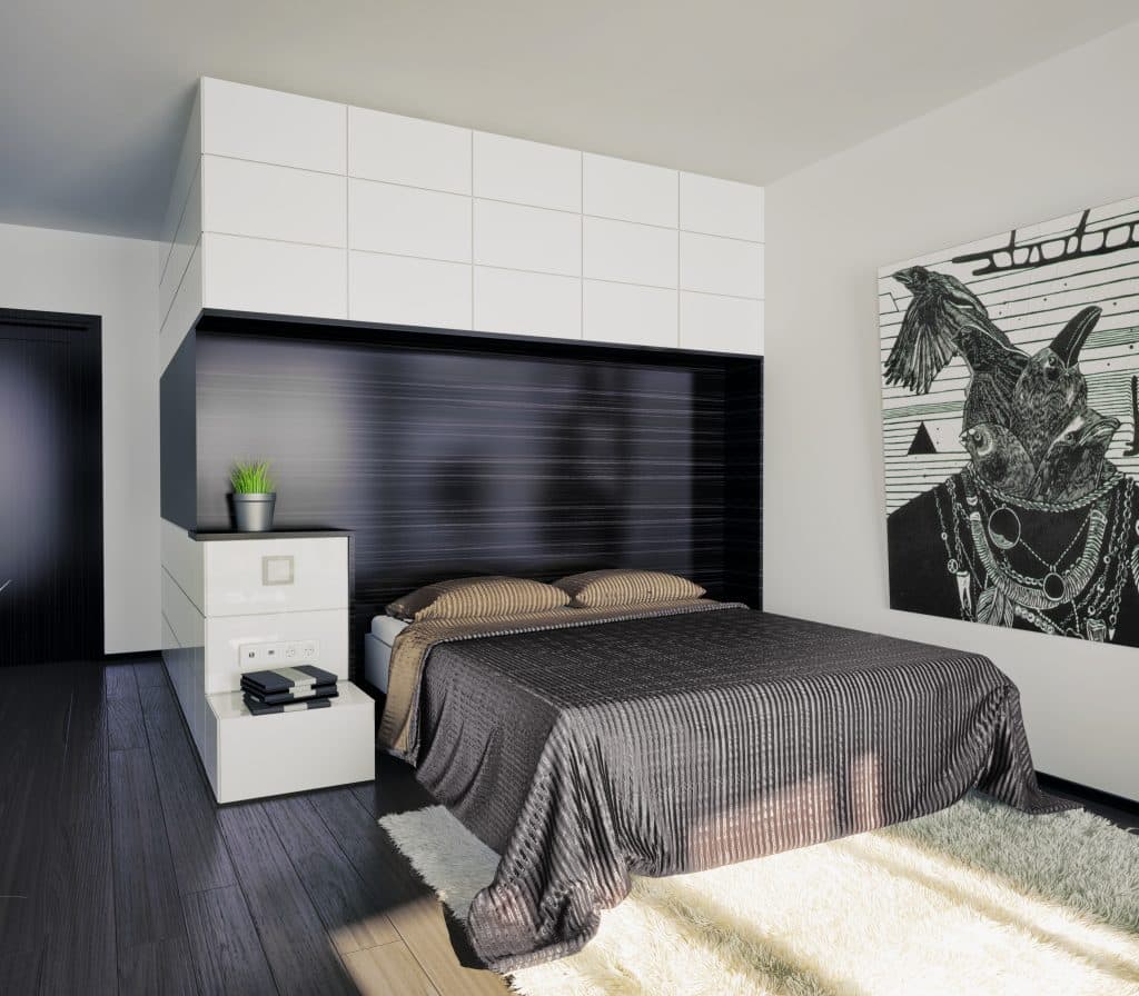 Modern looking bedroom