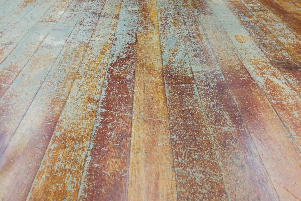 worn hardwood floors