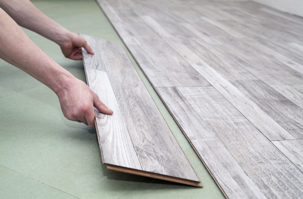 hardwood flooring on top of floor underlayment