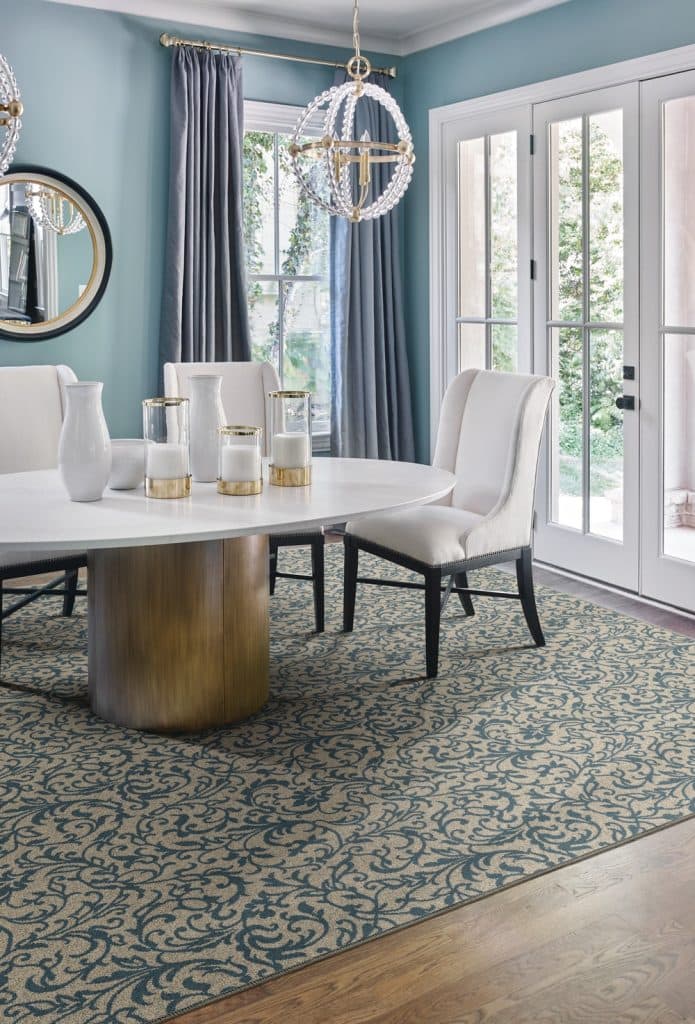 Nylon carpet in a dining room