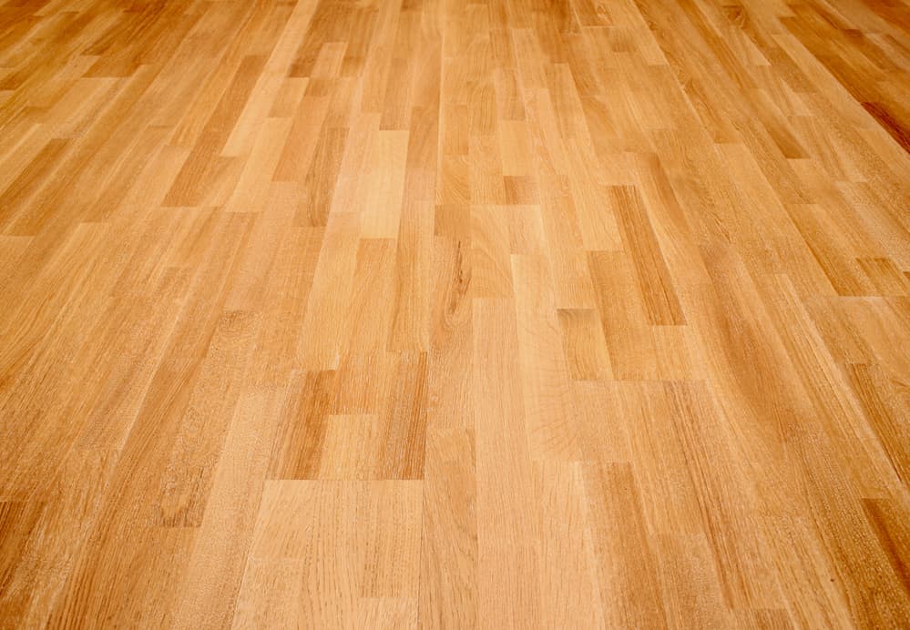 White oak parquet with a light brown stain