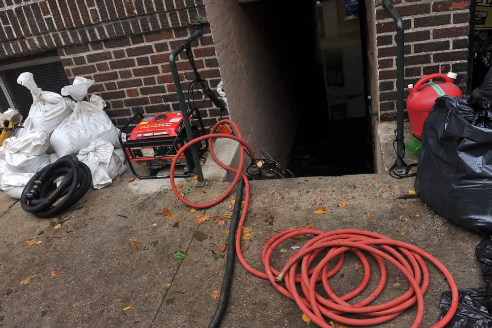 flooded basement gets pumbed