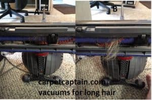 long hair tangled in vacuum beater bar